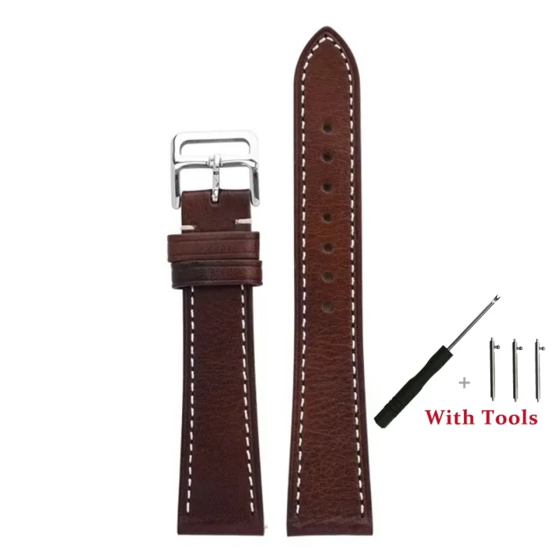 17mm 18mm 19mm 20mm 21mm 22mm 24mm Quick Release Öl Wachs Farbverlauf Retro Kalbsleder Leder Uhrenarmband für Universal Uhrenarmband – Detail 14