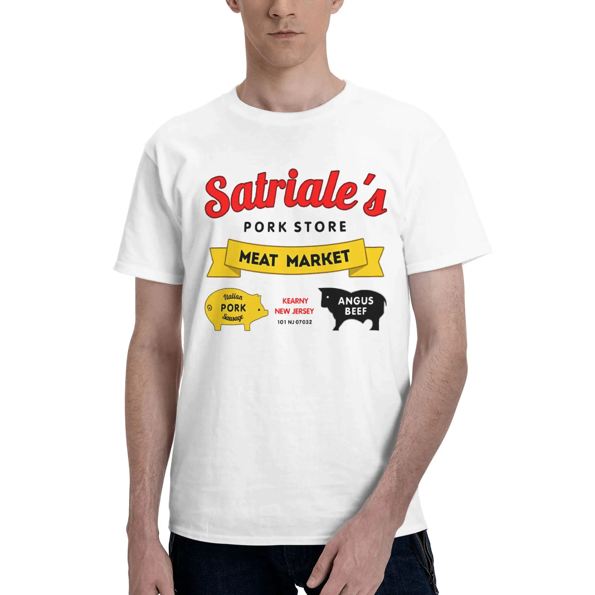 Satriale's Pork Store Loose Reversible T-shirt Daily Lazy Cotton Tee