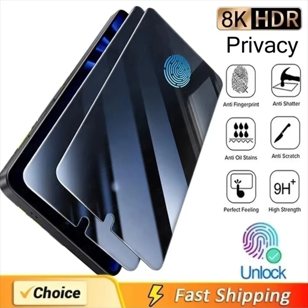 

2Pcs Privacy Tempered Glass For Samsung Galaxy S25 Ultra S25U S25Ultra Anti-Scratch Anti-spy Screen Protector Fingerprint unlock