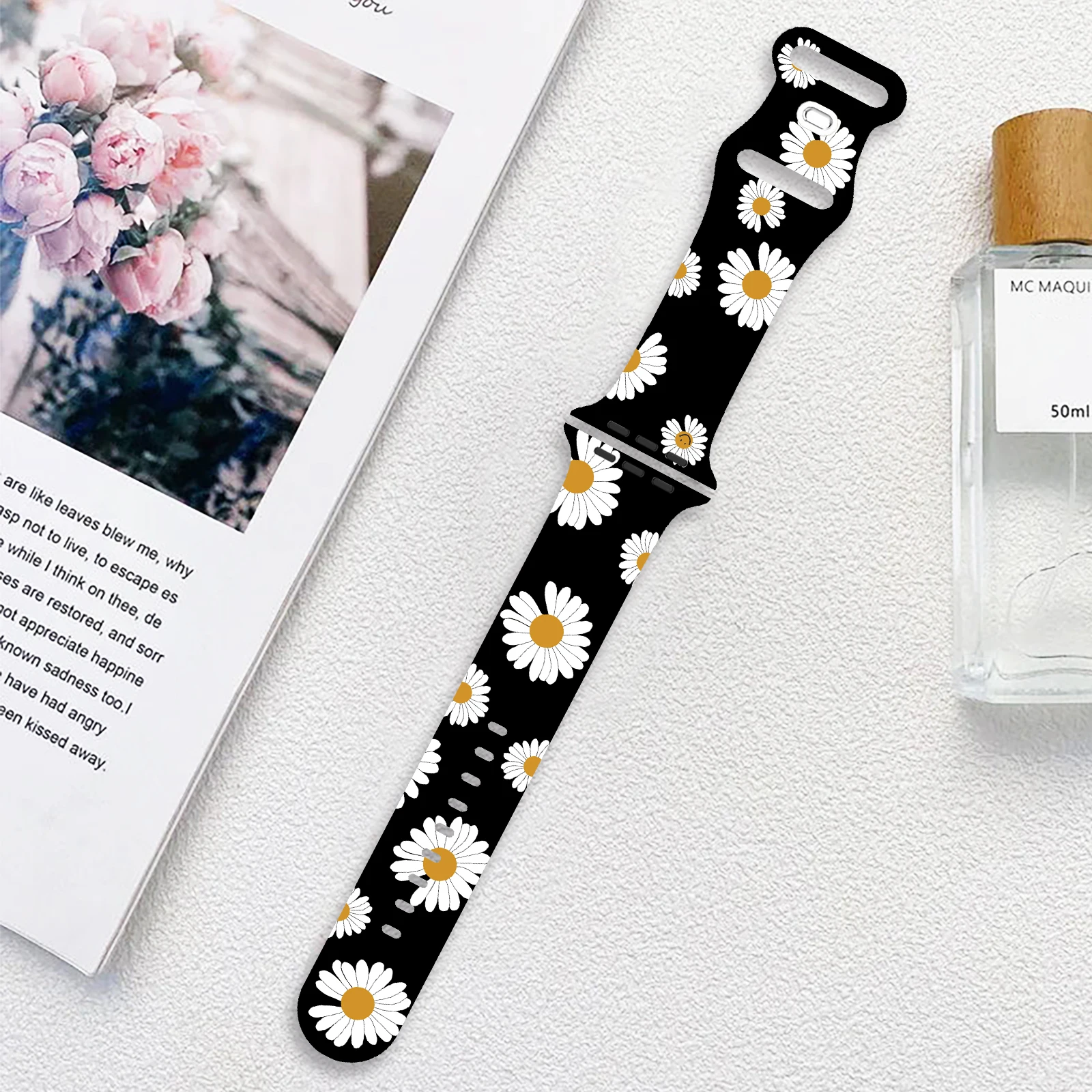 Fashion Printed Strap for Apple Watch 9 8 7 SE 6 Silicone Band Replaceable Bracelet for iWatch Strap 45mm 44mm 42mm Watchband