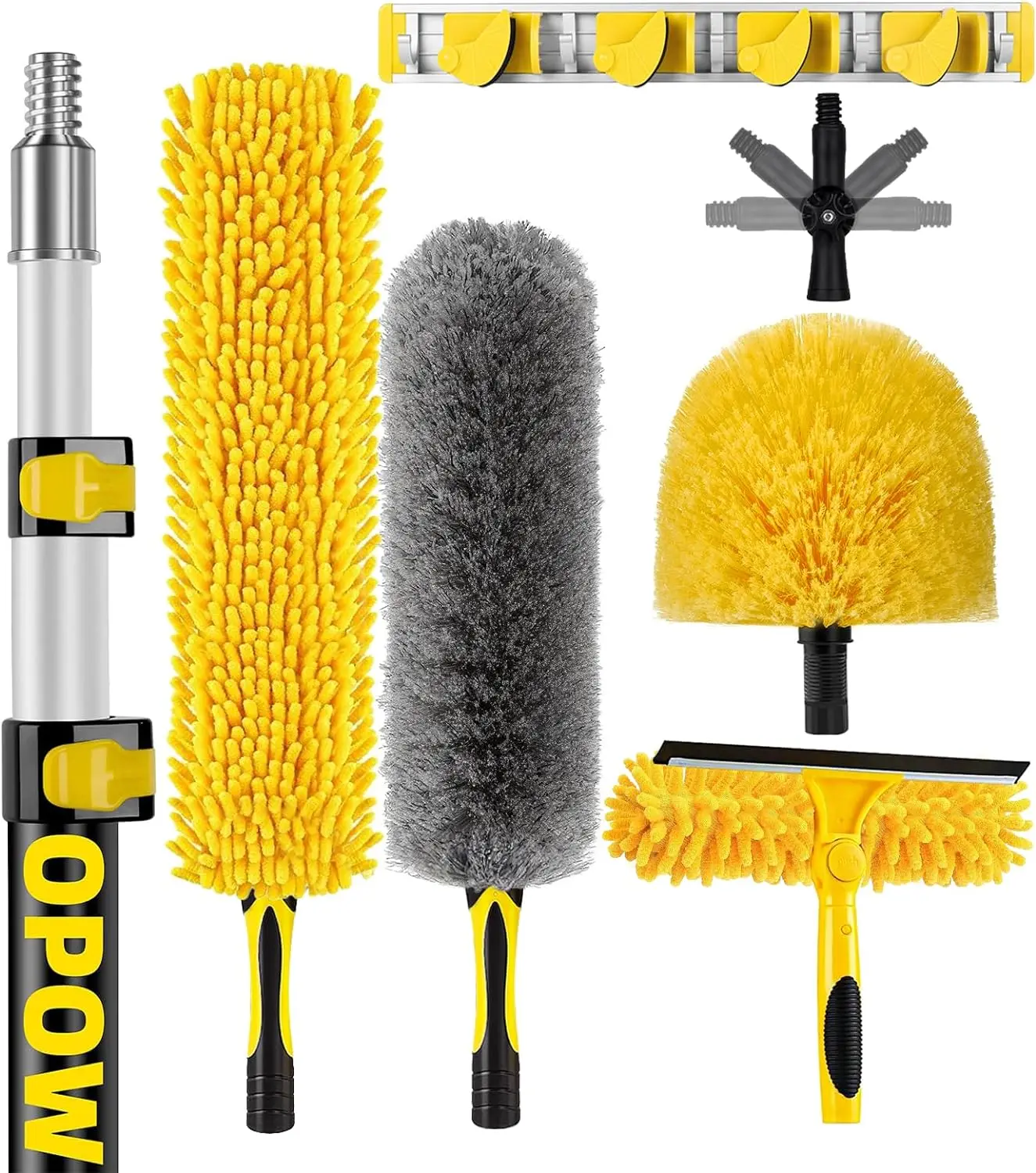 

Ceiling Duster Kits with 5-12ft Heavy Duty Extension Pole, High Reach Duster for Cleaning,Microfiber Feather Duster