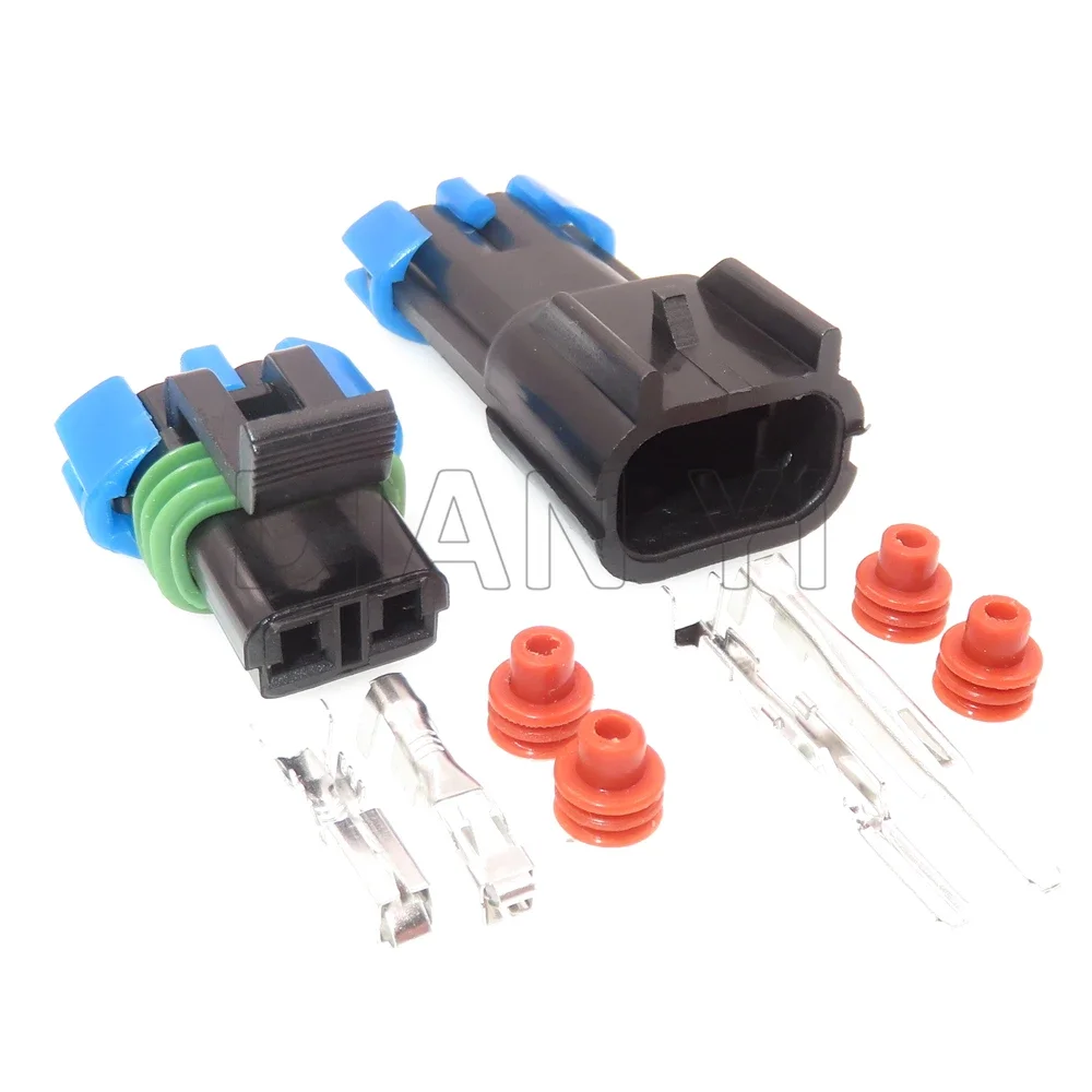 1 Set 2 Way Car Fan Wiring Cable Waterproof Connectors AC Assembly 15300027 15300002 Auto Plastic Housing Socket With Cables