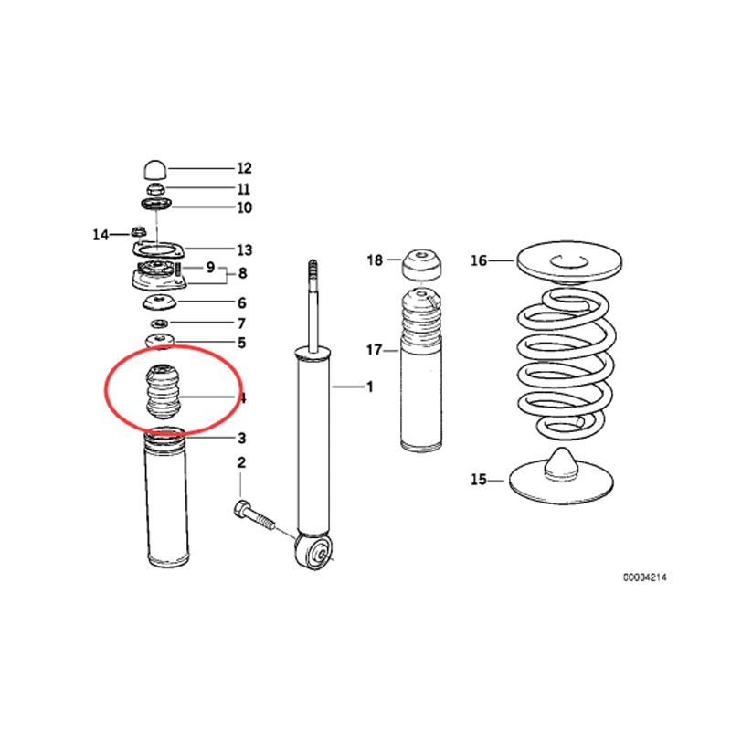 Suspension Rubber Buffer Bump Stop Rear for BMW E36 E46 316i 318i 320i 325i 2001-2004