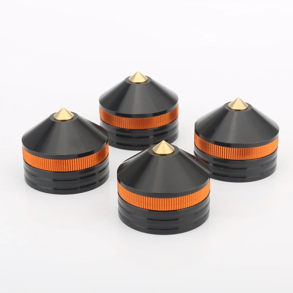 4PCS 39-33MM Silver Aluminum alloy Brass head Speaker Spike Cone Pad Isolation Base Feet Pads Audio Hifi Tube Amplifier CD