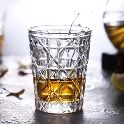 310ml Diamond Whiskey Glass Transparent Beer Cup Water Bottle Engraved Crystal Glass European Style Wine Cups Wholesale Glasses