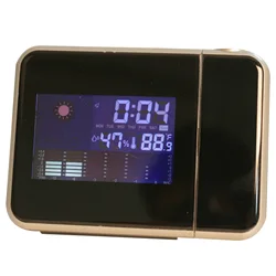 Electronic Clock With LED Display Screen Projection Weather Station Thermometer Temperature Humidity Monitor For People
