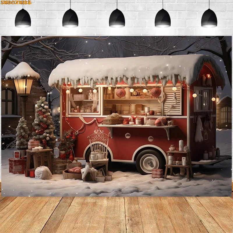 

Christmas Day New Year Photography Backdrops Fireplace Xmas Trees Gifts Snow Winter Holiday Party Deco Photo Background XU-07