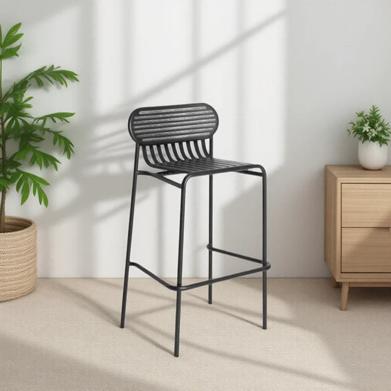 الحديثة في الهواء الطلق طاولة بار عالية وكرسي الحديد المطاوع في الهواء الطلق فناء مقهى بار الحليب الشاي متجر شرفة الجدول وكرسي combinati #5