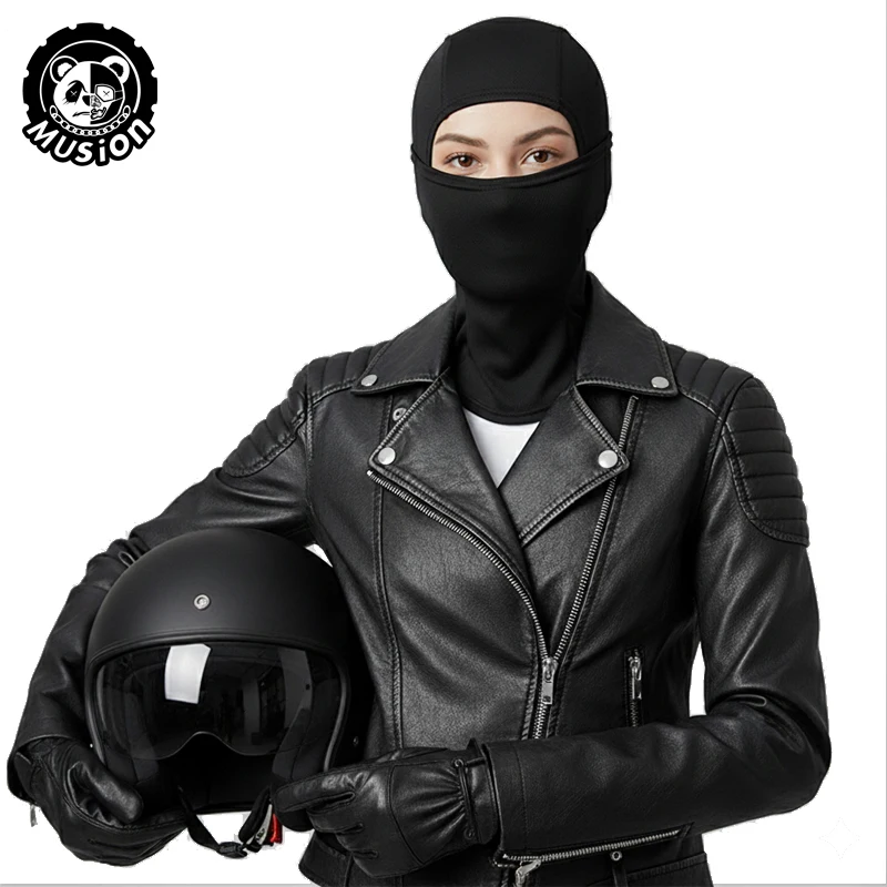 Musion Sturmhaube für Damen, Radfahren, Gesichtsmaske, winddicht, staubdicht, Sonnenschutz, vier Jahreszeiten, multifunktional, einteiliges Kopftuch, Schal – Detail 2