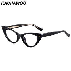 Kachawoo cat eye glasses blue light filter female black leopard tr90 acetate fashion glasses frame for women European style