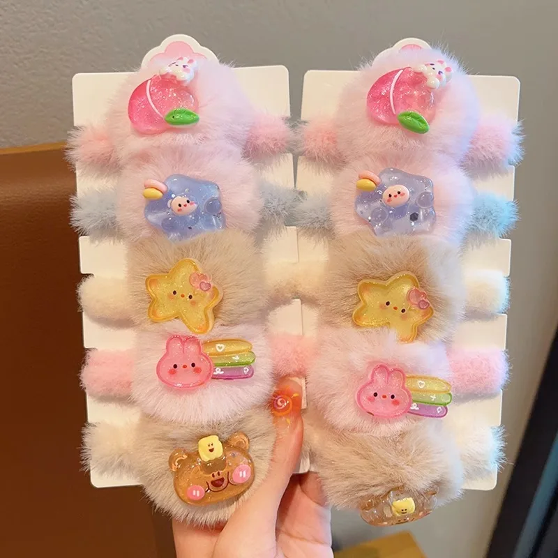 

2pcs Children's Hair Band New Plush Girls Autumn and Winter New High Elastic Bold Hair Little Girl Headband