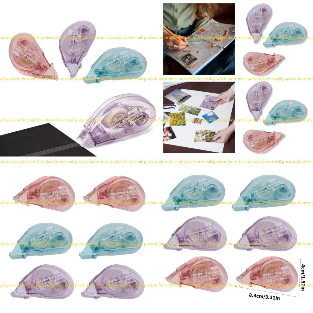 r1wd-6pcs-6mmx6m-double-side-tape-runner-for-card-making-scrapbooking-36m-in-total