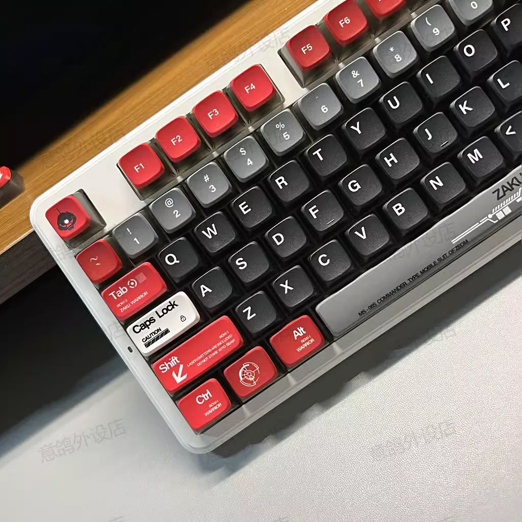 Zaku keycaps 120 teclas material pbt perfil mda transmissão de luz lateral artesanato de sublimação térmica de cinco lados