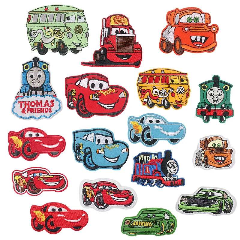 Disney Cars Lightning McQueen Cartoon Patch for Clothing Travel Patches on Clothes DIY Fusible Patch Applqiue Iron on Patches