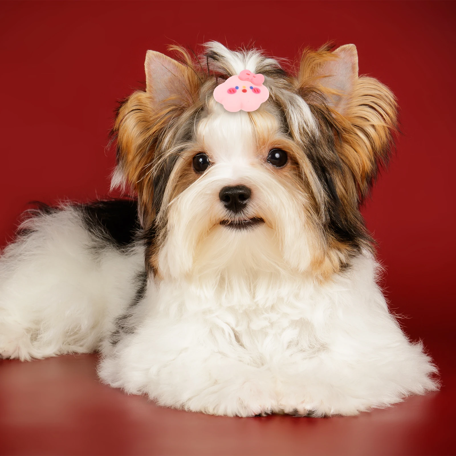 

10pcs Pet Hair Tie For Dogs Cats Cute Elastic Decorative Band Small Size Pink Puppy Accessories Grooming Party Supplies