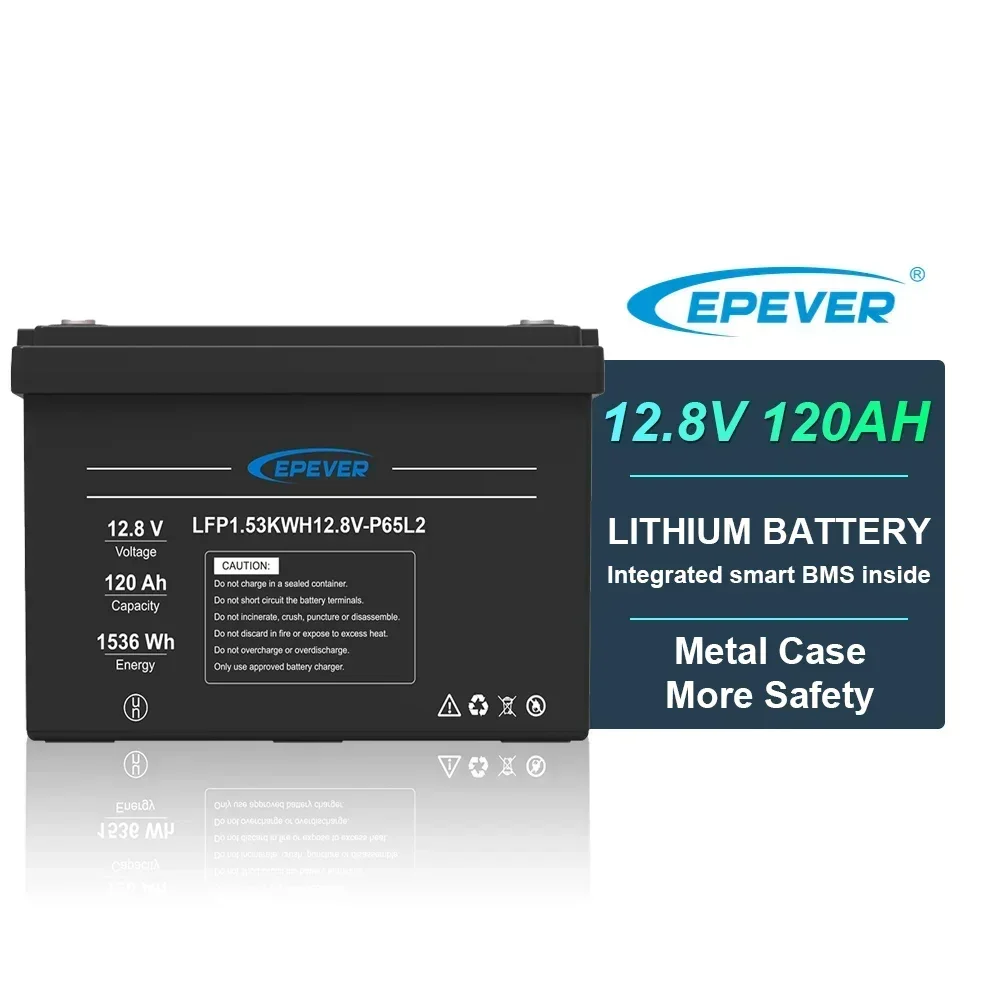 Epever 3 Years Warranty 5000 Deep Cycles BMS Lifepo4 12.8v Lifepo4 120 Ah