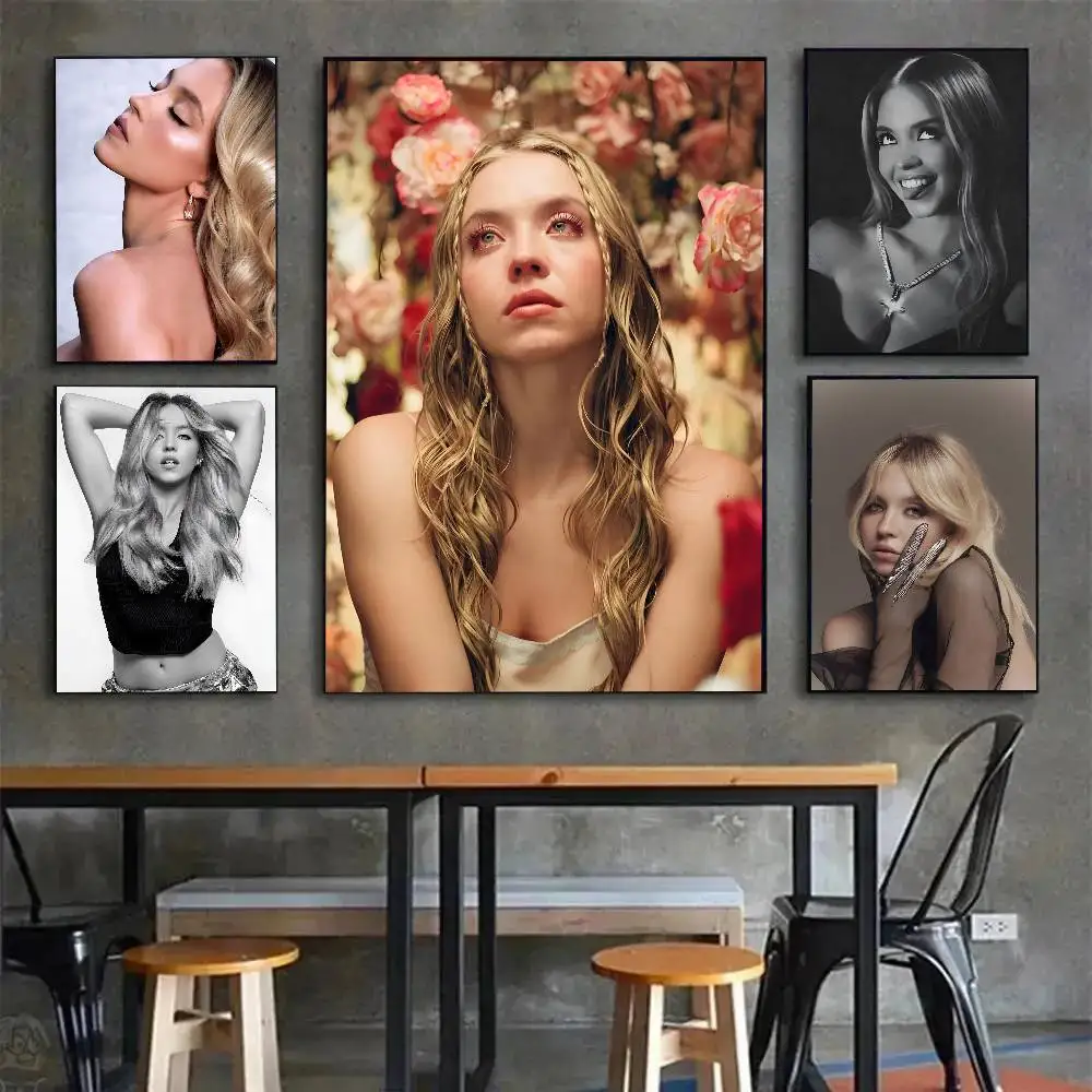 الممثل S-سيدني سويني المشارك قماش اللوحة المشارك مع المطبوعات غرفة نوم المنزل غرفة المعيشة الديكور هدية