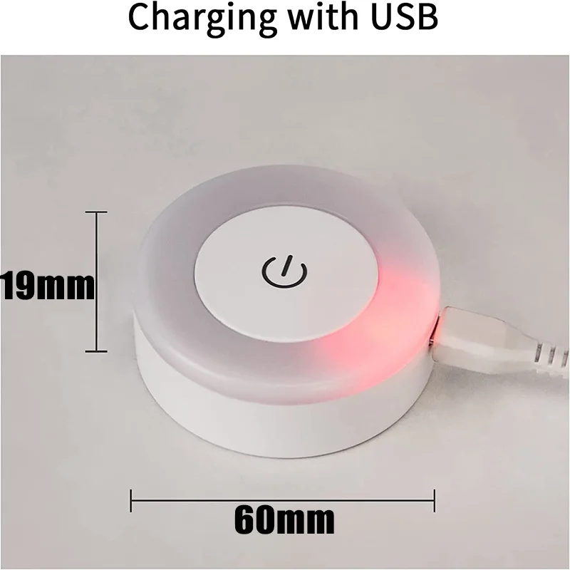 3 Modes LED Sensor Night Lights Magnetic Base Wall Lamp USB Charged Circle Portable Round Dimming Bedroom Kitchen Night Lamp