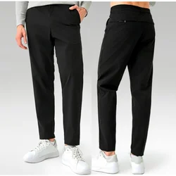 Pantalones de chándal clásicos de secado rápido para hombre, pantalones de chándal casuales con bolsillos con cremallera oculta, pantalones de Color sólido