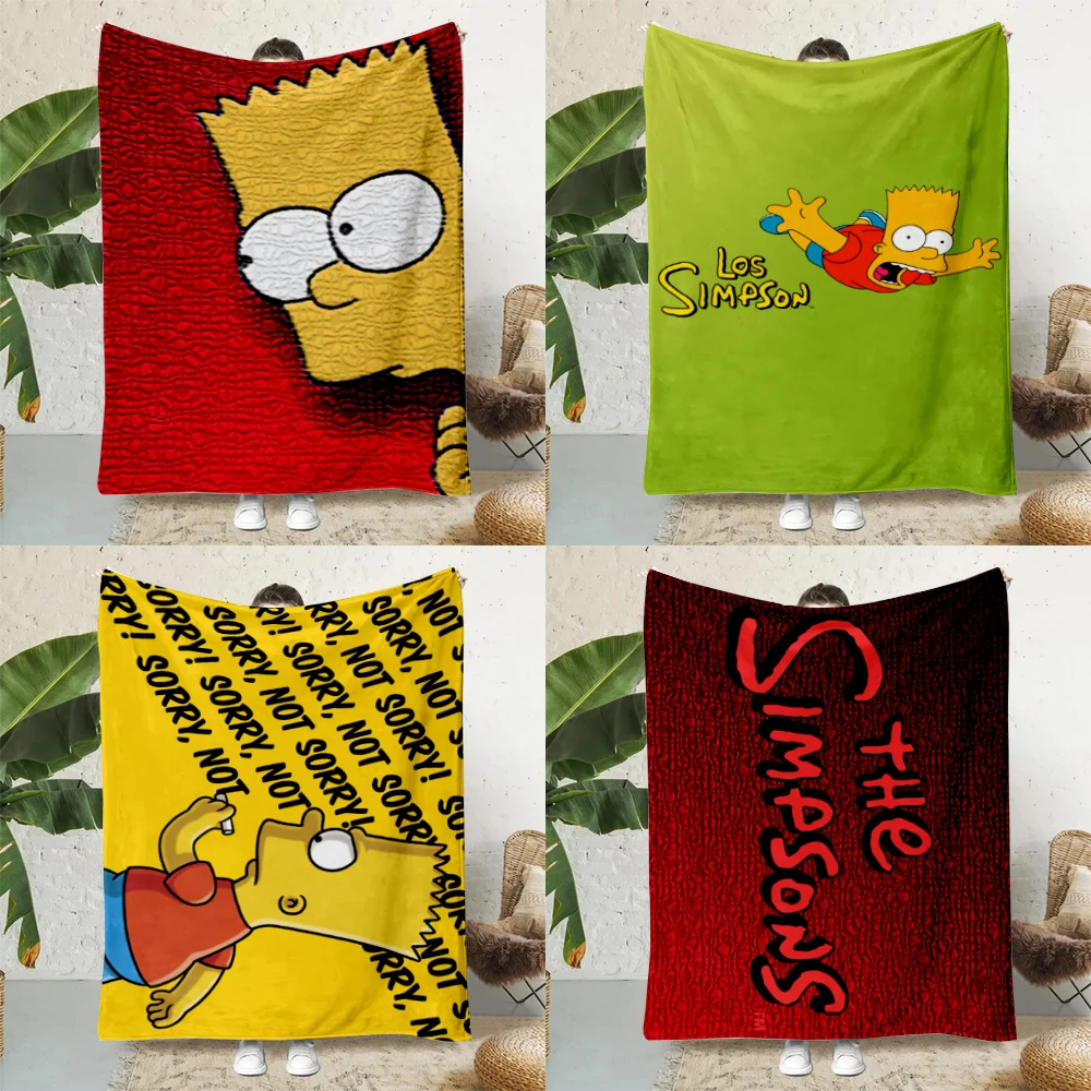 Funny Cartoon Simpsons Cool Printed Blanket Picnic Blankets Warm Blanket Soft and Comfortable Blanket Home Travel Birthday Gift