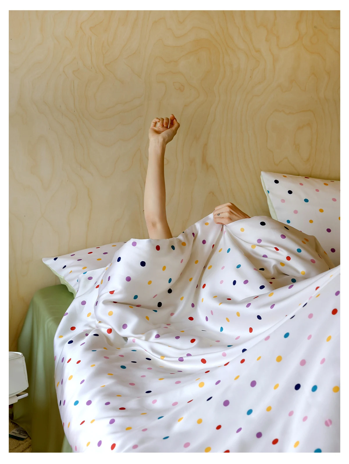 

60 Lenzing Tencel four-piece set, rainbow beans, polka dots, silky smooth, sleeping naked, cool summer