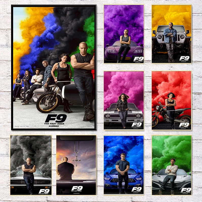 ملصق عصري سريع وغاضب 9 ملصق الفيلم صورة فنية سريعة وغاضبة 9 ديكور المنزل غرفة المعيشة الديكور الجماليات