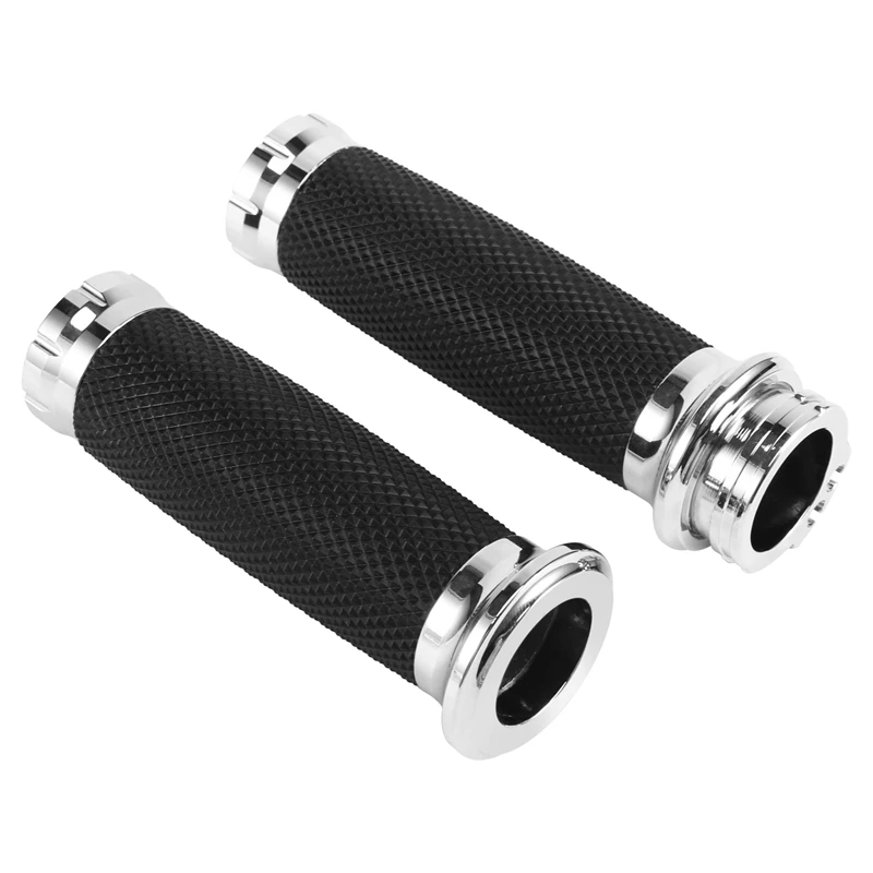 Motorcycle Hand Grips 1 Inch 25Mm Handlebar Grips Rubber For Touring Road King Bobber Cafe Racer