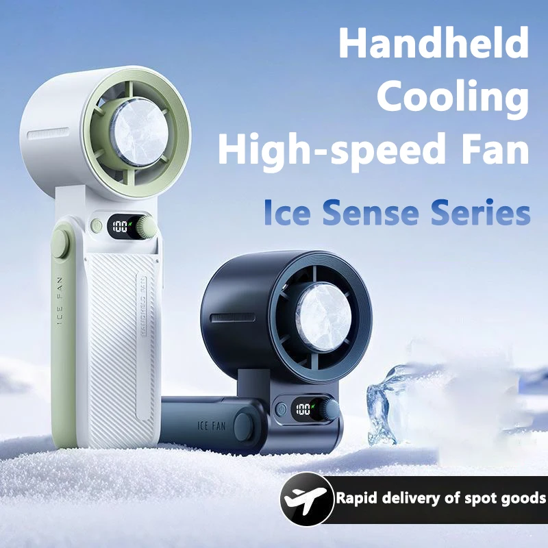 

Mini Handheld Fan 3600mAh Rechargeable Battery Portable Foldable Hanging Neck Hand Held Outdoor Camping Ice Cooling Fan