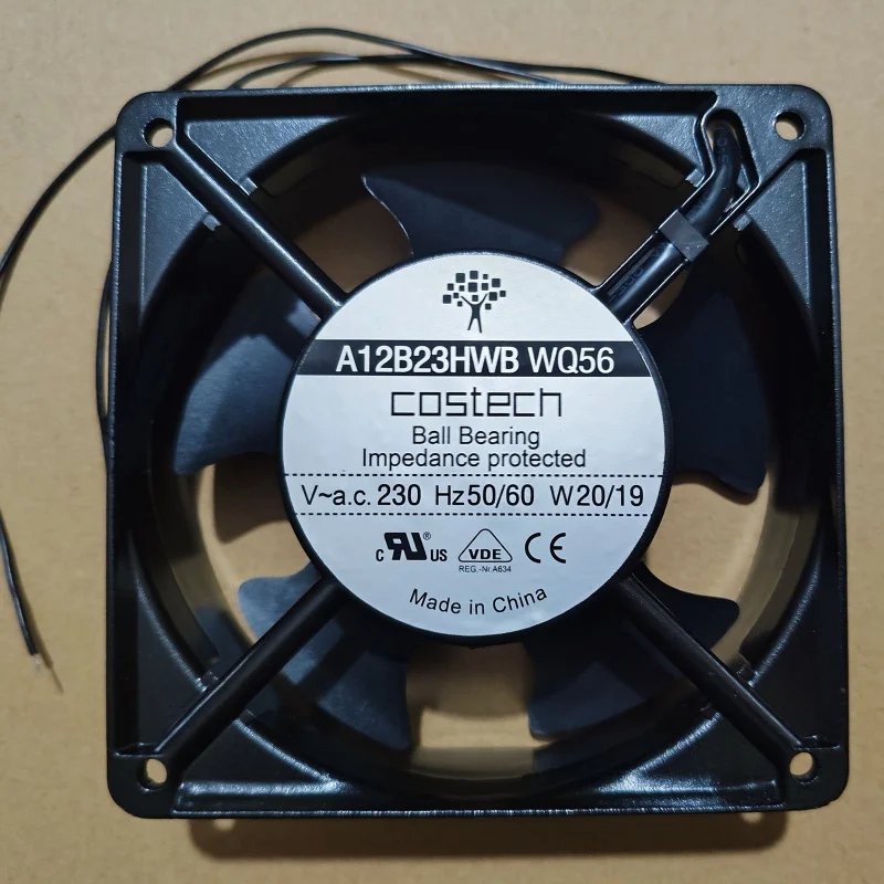 

M New Costech A12B23HWB WQ56 AC230V 20/19W 2-wire cooling fan#QW