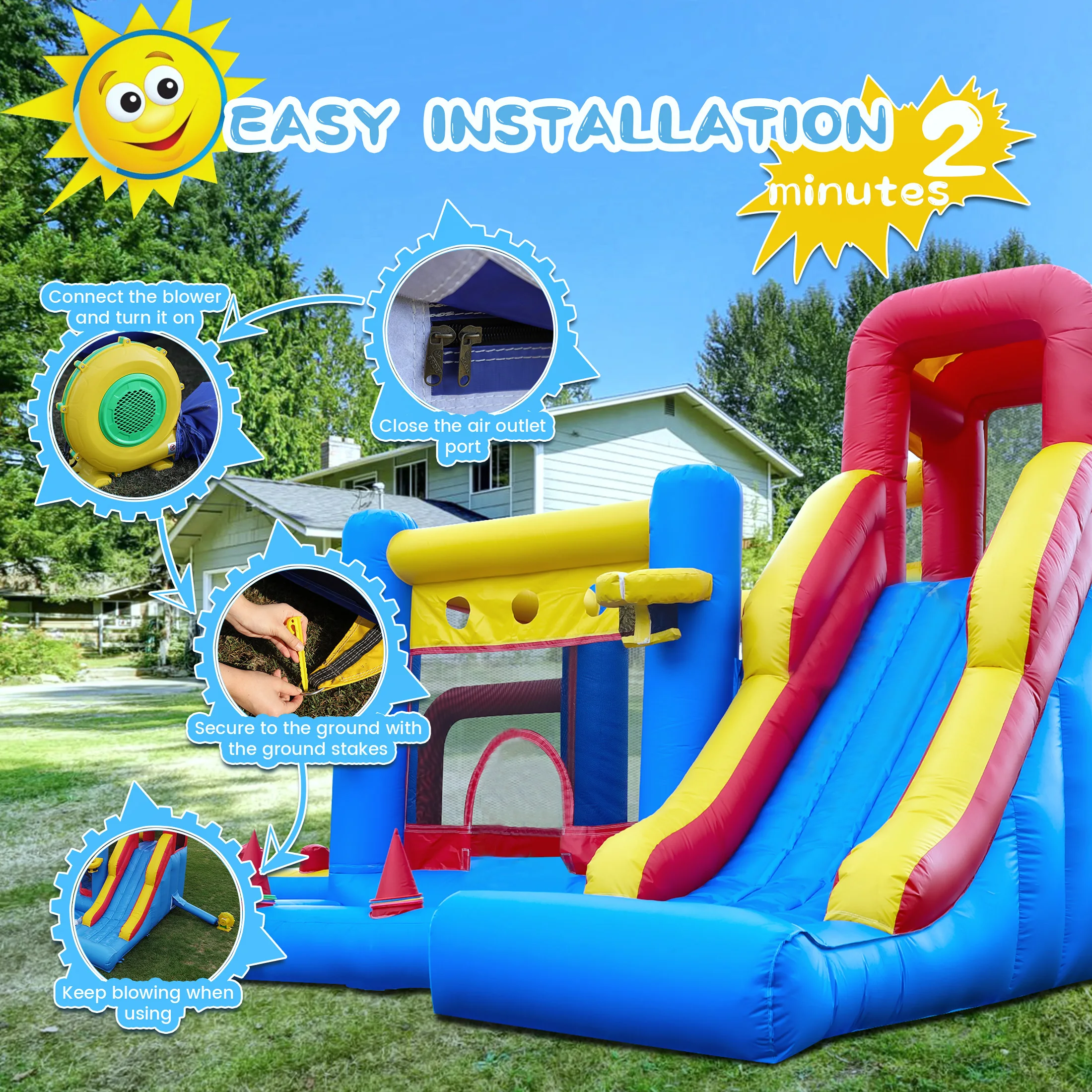 Bounce House Bouncy Castles Jungle Gym Air Bounce Children's Playgrounds Baby Playground Playground Outdoor Indoor Kids Playgrou