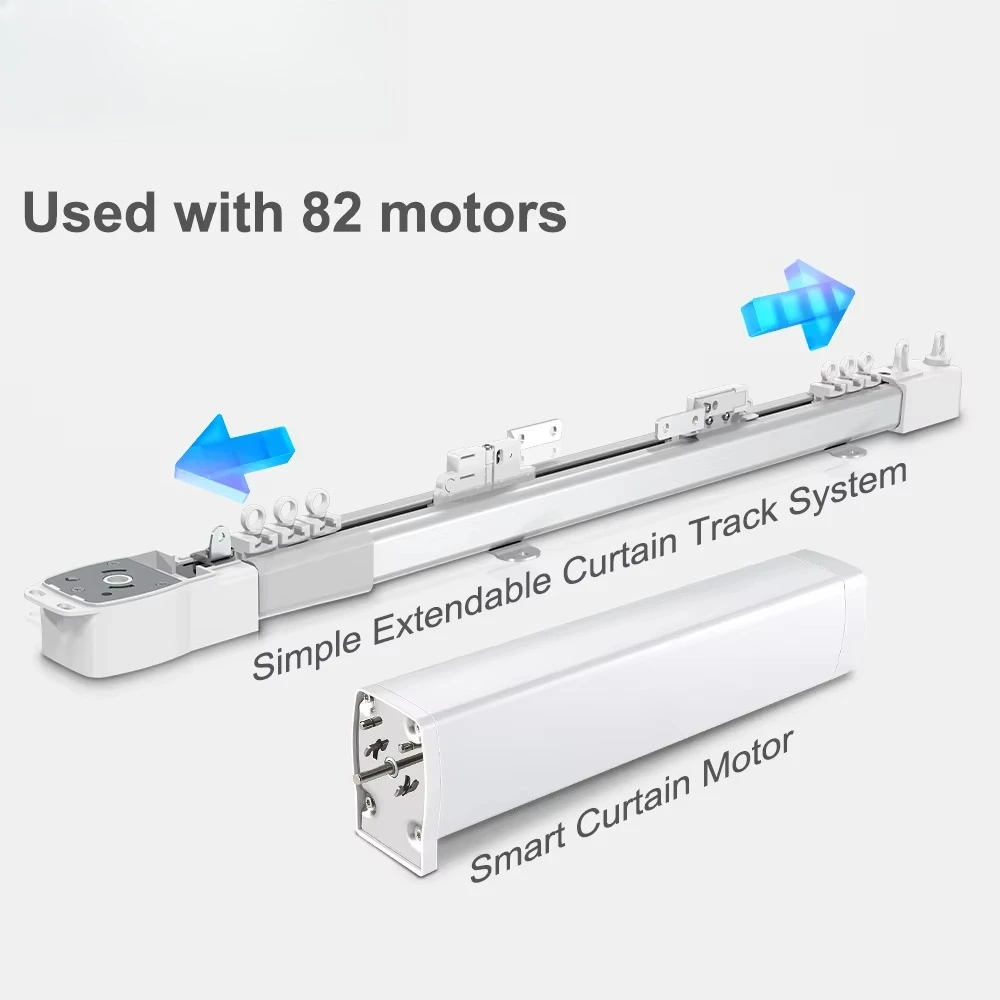 2.5 م - 4.5 م واي فاي نافذة ذكية مسار ستارة بمحرك ومحرك قابل للتعديل تلسكوبي قابل للتمديد طول المنزل الذكي