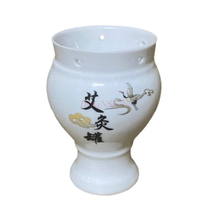 Porcelain moxibustion pot beauty salon anti-scalding home scraping cup warm moxibustion portable moxibustion box whole body
