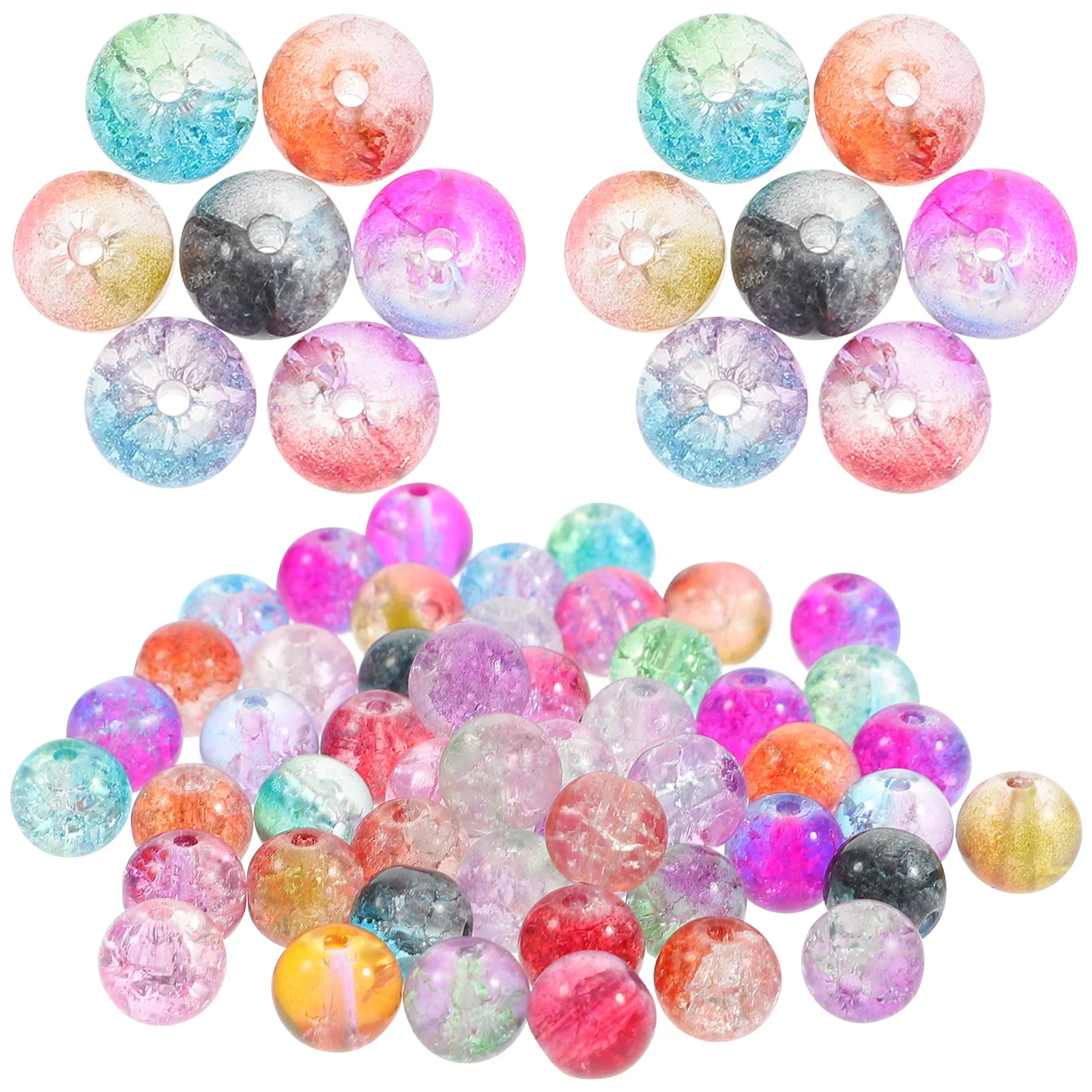 

150Pcs Glass Beads for Jewelry Making Unique Style Smooth Round Beads DIY Crafts Bracelet Charms Circle Beads,