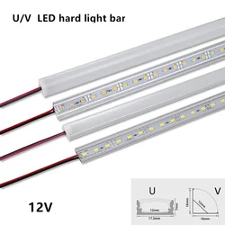 Aluminiowa sztywna listwa świetlna LED DC12V 50CM 20 cali w kształcie litery U/V 5730 36 diod LED kanał aluminiowy LED oświetlenie dekoracyjne do domu