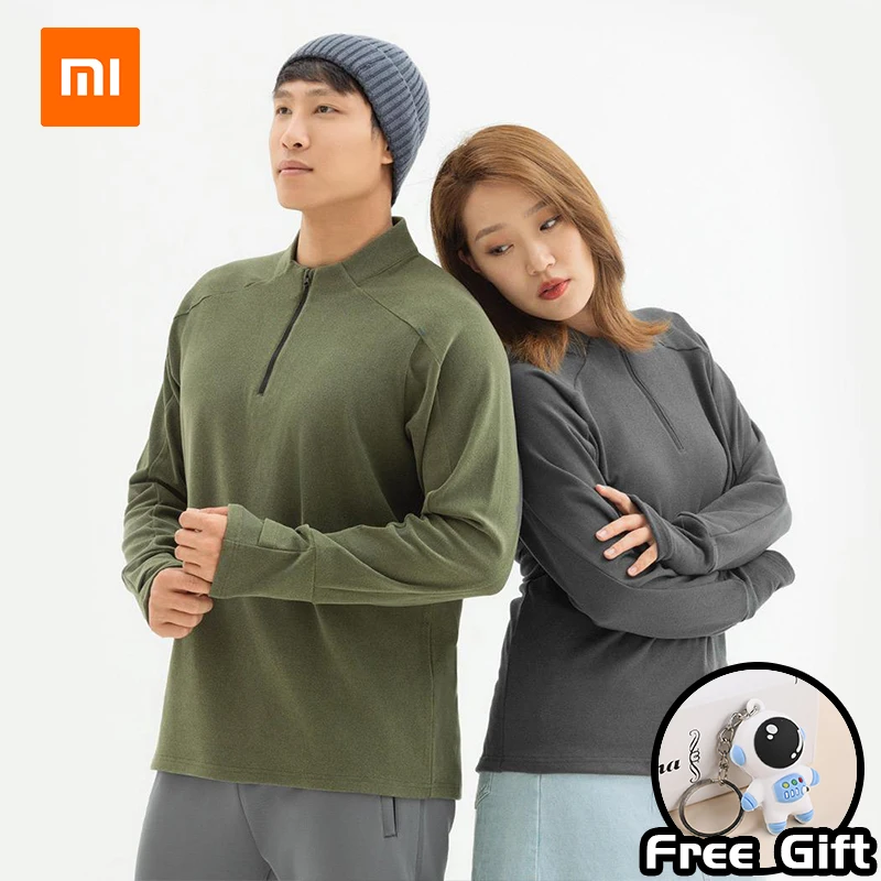

Флисовая теплая повседневная футболка Xiaomi SKAH с длинным рукавом, двусторонняя пушистая ткань, антистатическая, с молнией YKK