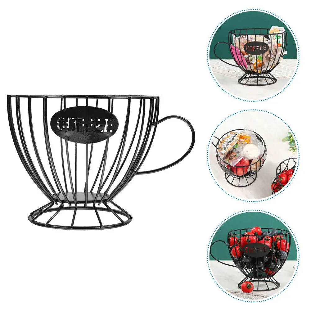 

Coffee Capsule Holder Iron Storage Basket For Coffee Fruits Snacks Organizer Desktop Display Stand Metal Wire