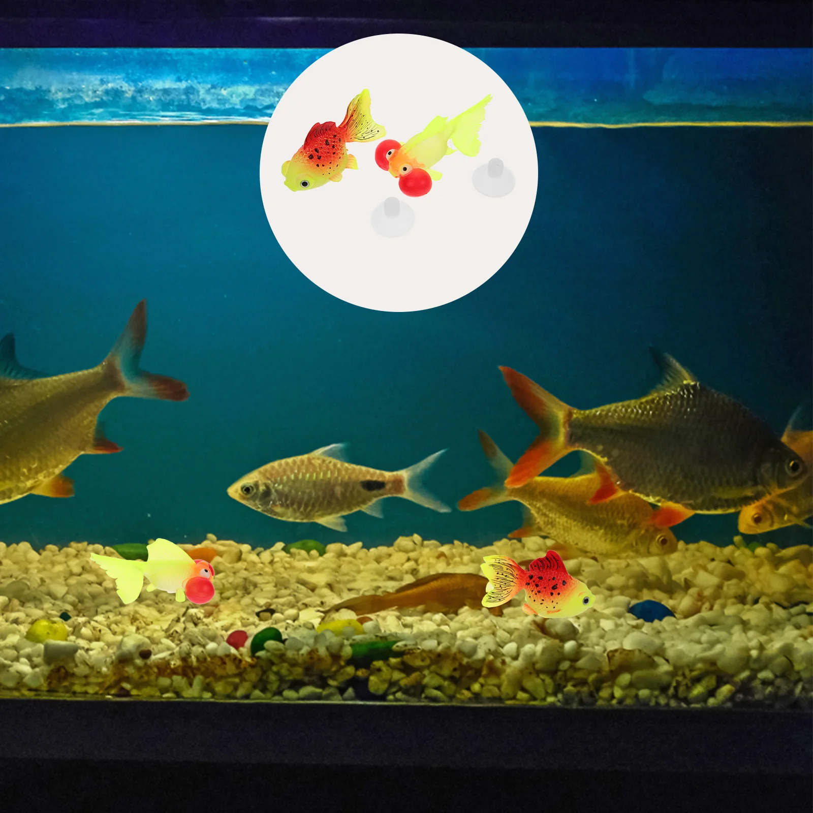 

2Pcs Luminous Goldfish Decorations Fish Tank Accessories Lovely Figure for Kids Birthday Party Fish Tank Decorations