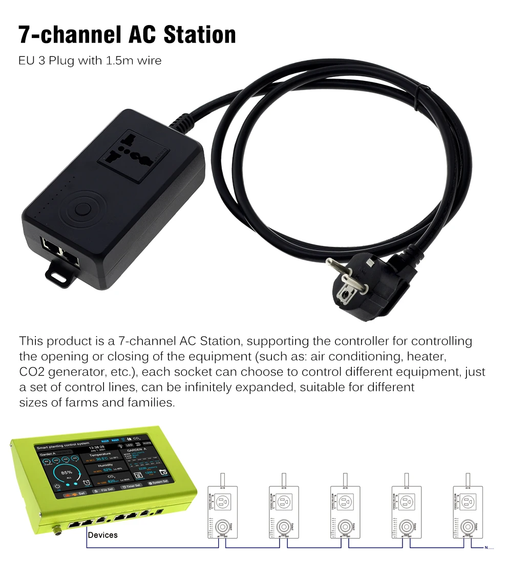 Intelligenter Controller für Pflanzenlampen, Terminal-Steuerungssystem für Pflanzenlampen, 7-Zoll-Touchscreen, Dual 4-Kanal, Mehrkanal-Dimmung – Detail 7