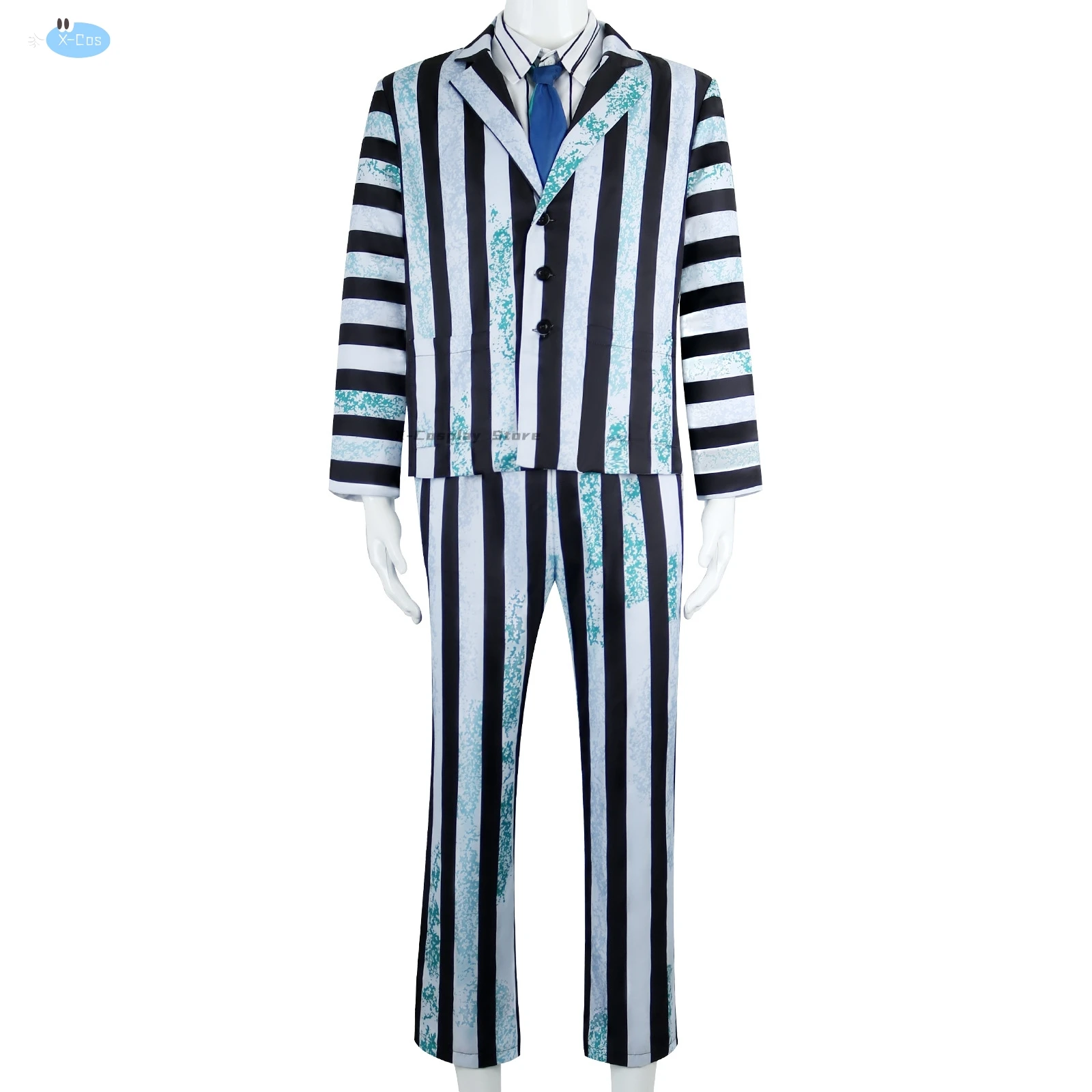 زي مايكل كيتون التنكري للنساء ، زي مخطط أبيض وأسود ، زي زفاف ، بدلة كرنفال هالوين ، فستان خنفساء