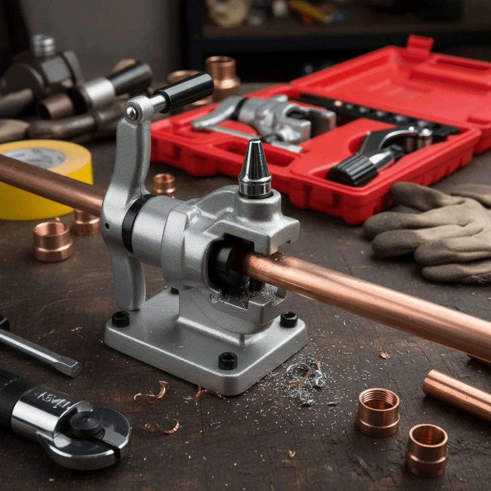 

6-Hole Design Eccentric Tube Expander Single Clamp Plate Heavy Duty Copper Pipe Flaring Tool Eccentric Cone Type Inch/Metric