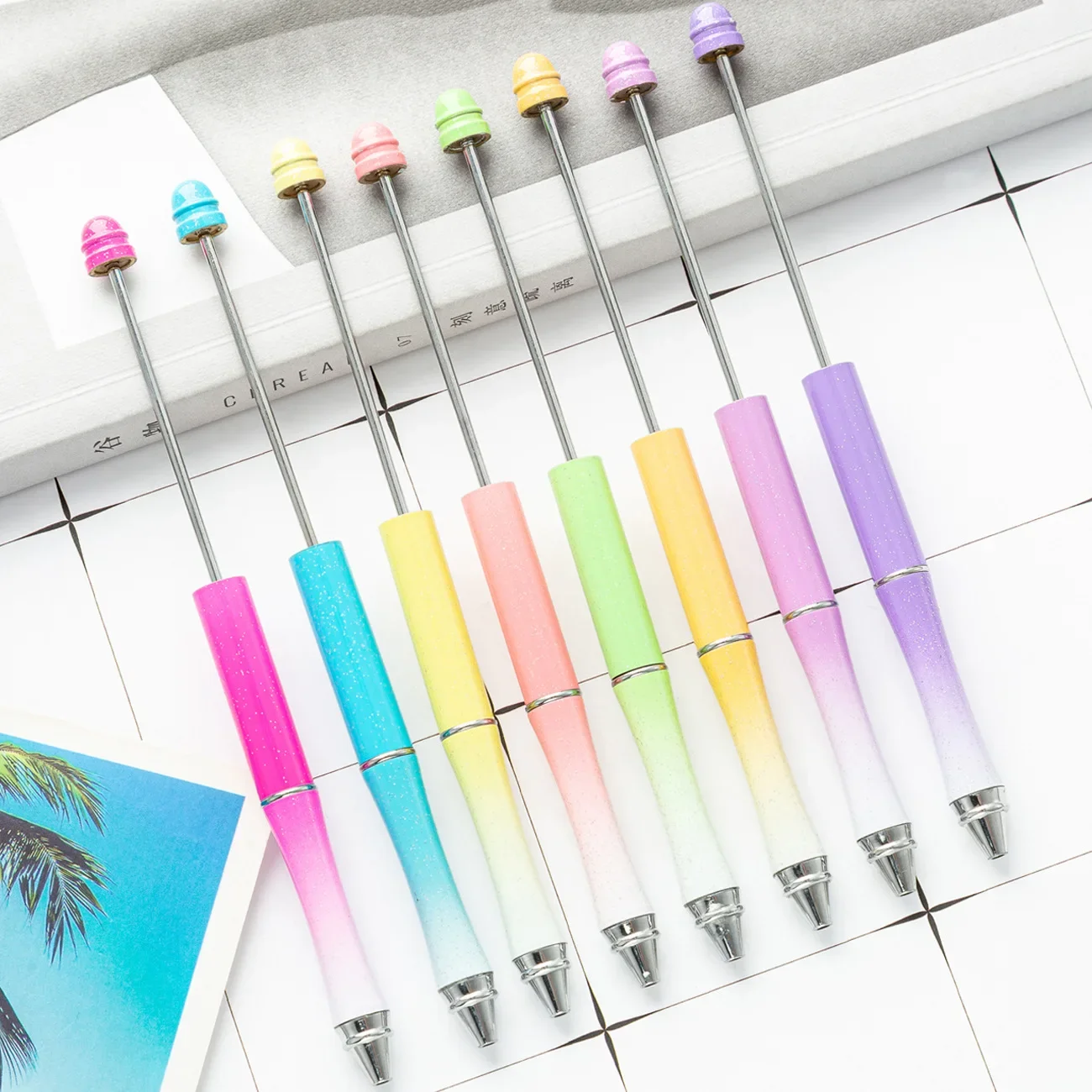 

30 шт. креативная шариковая ручка из бисера DIY шариковая ручка персонализированная металлическая ручка из бисера «сделай сам»