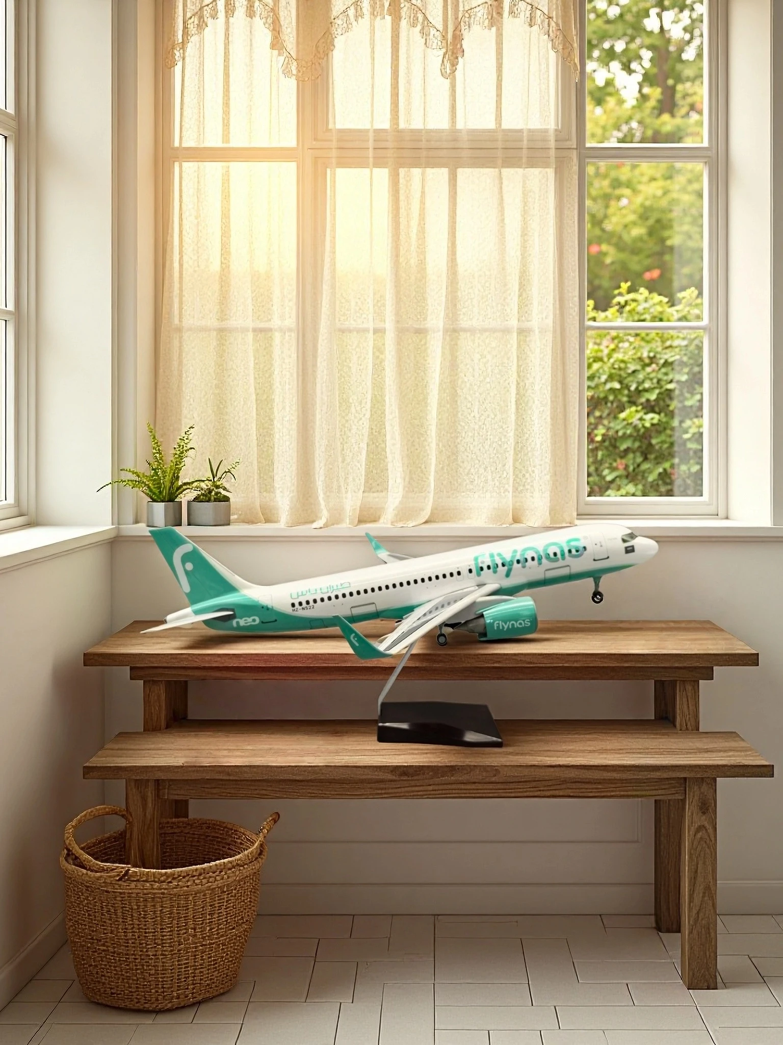 

47cm Model Aircraft for Airplane 320 Flynas Airbus Saudi Nas A320neo Model Planes With Light Wheeled Landing Gear For Collected
