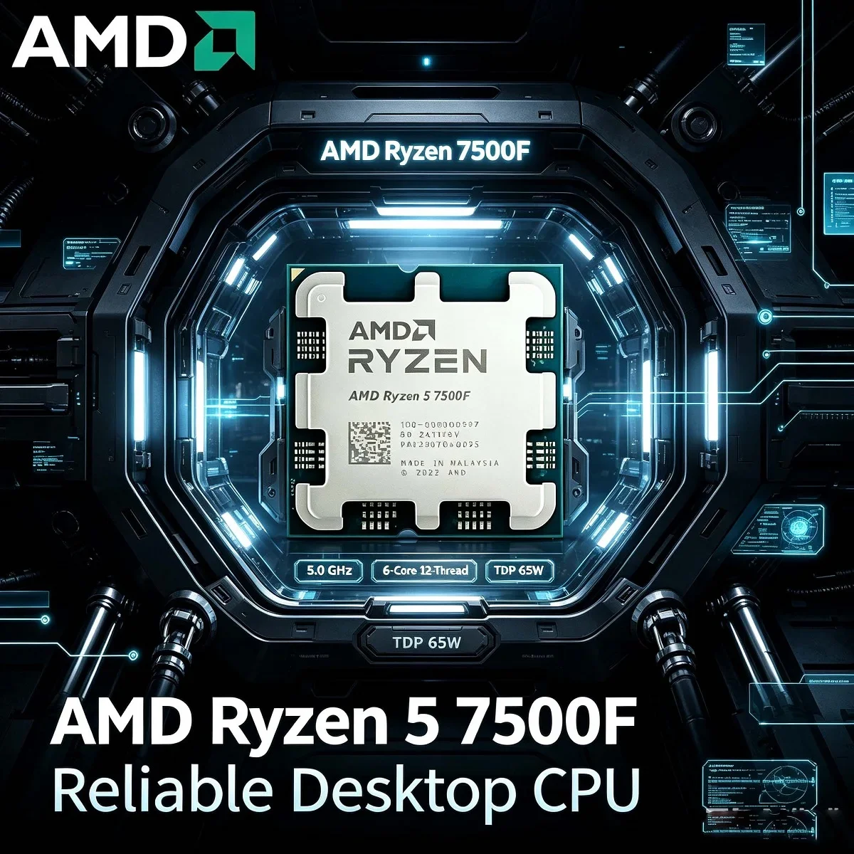 Ryzen Ryzen 5 7500F 4nm CPU 6-Core 12-Thread 3.7GHz 5.0GHz 32MB L3 65W AM5 DDR5 for Gaming PC New Tray Without Cooler and Fan - Aliexpress Deal