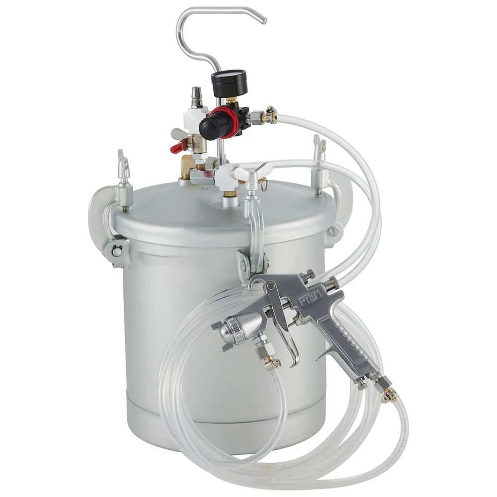 High Pressure Spray Gun 10L / 2.5 Gallon with Spray Gun & Hose for Home Exteriors or Commercial Painting Spraying