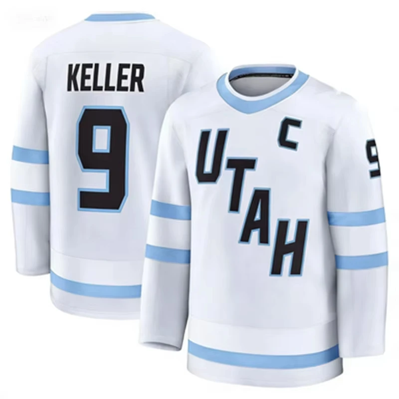 2026 YOUTH ICE HOCKEY JERSEYS WHITE WITH BLACK/LIGHT BLUE EMBELLISHMENTS PARENT-CHILD SPORTS JERSEYS 3D HD PRINTING
