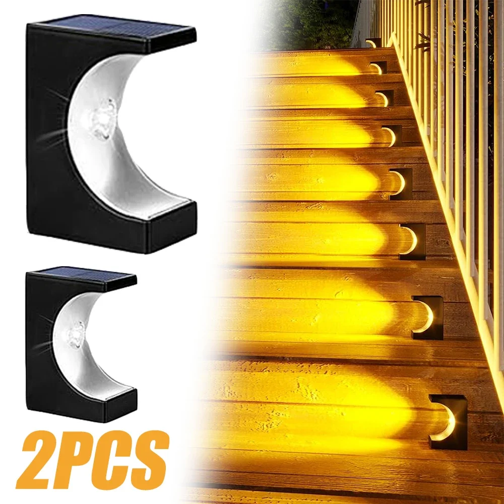 

Nice Warm White LED Solar Step Lamp Path Stair Outdoor Garden Lights Waterproof Balcony Light Decoration For Patio Stair Fence L