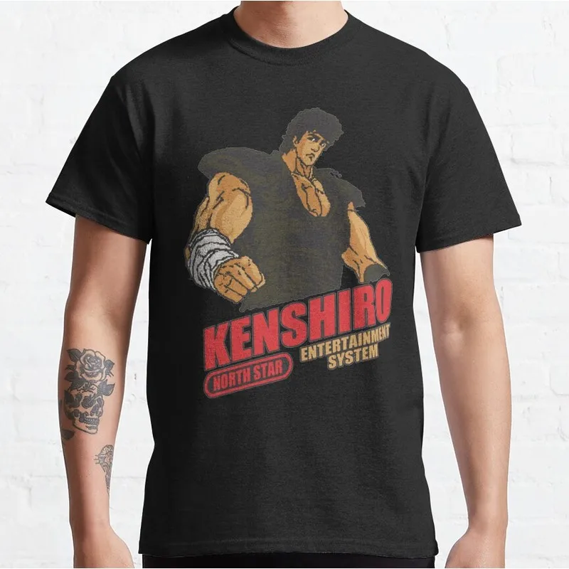 Kenshiro Fist of the North Star T‑Shirt 100% Cotton printed Tee Vintage Hokuto No Ken Anime Streetwear Casual Short Sleeve Tops