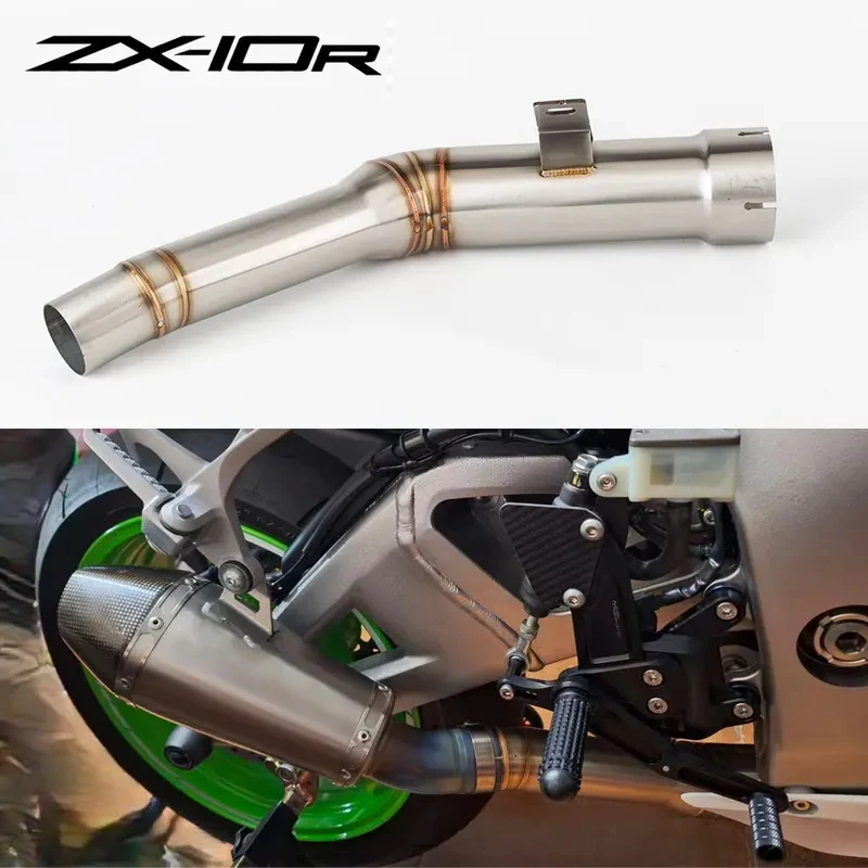 Complete Motorcycle Exhaust Mid Link Pipe Escape Connect Pipe For Kawasaki ZX-10R ZX10R 2021-2024 Matched Original Muffler