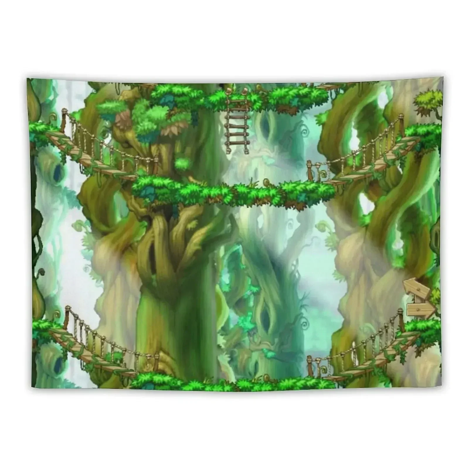 MapleStory Ellinia Tree Dungeon Nostalgic Tapestry Wall Decorations Decorations For Your Bedroom Tapestry