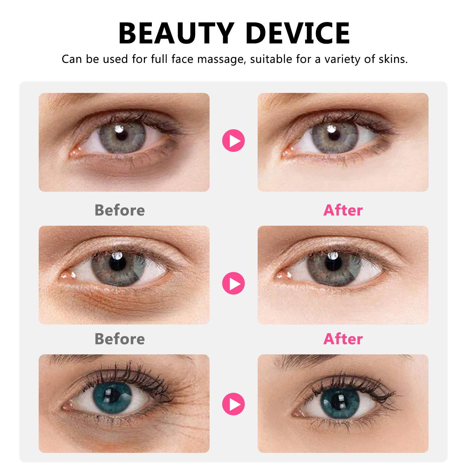 1pc rolo de pele dos olhos ferramenta de massagem facial leve portátil para cuidados faciais melhora a circulação sanguínea adequado para essência